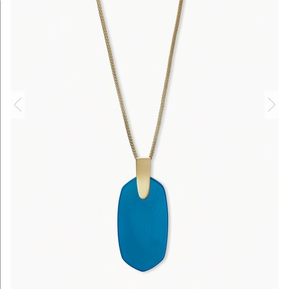 KENDRA SCOTT Inez Necklace In Gold& Teal NWOT - Picture 1 of 4